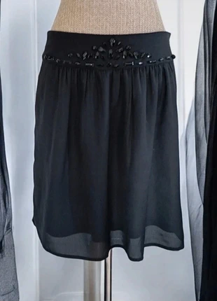 Jupe patineuse fluide noir perle taille 40 en voile, brand: Camaïeu, condition: Very good, size: L / 40 / 12, €2.00, €2.80 includes Buyer Protection