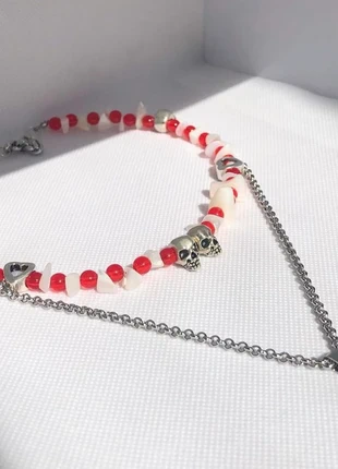 Y2k goth red chain skull silver necklace, marca: Alternative, estado: Novo sem etiquetas, €13.00, €14.35 inclui Proteção do Comprador