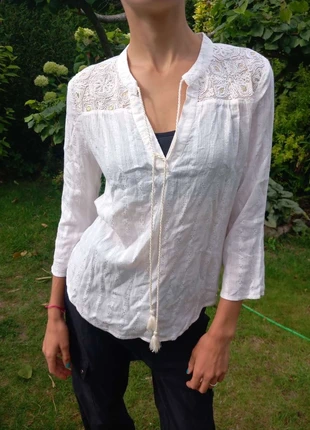 Blouse blanche bohème chic en coton, broderie dentelle, taille M, marca: Vintage Dressing, estado: Muy bueno, tamaño: M / 38 / 10, 13,00 €, 14,35 € Protección al comprador incluida