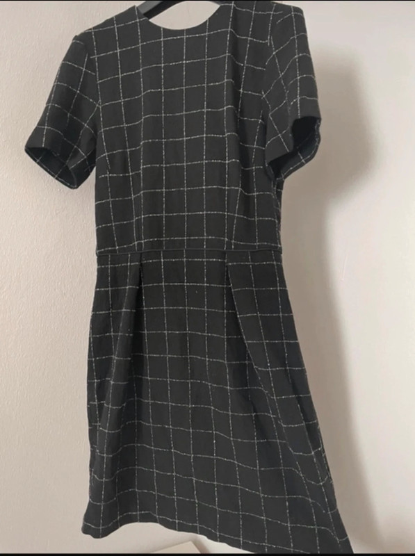 HM black check pattern dress 2