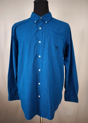 Chemise Chaps XL Homme Carreaux Bleu Gris Coton Logo Easy Care Très bon état, brand: Chaps Ralph Lauren, condizioni: Ottime, taglia: XL, €21.99, €23.79 include la Protezione acquisti Pro