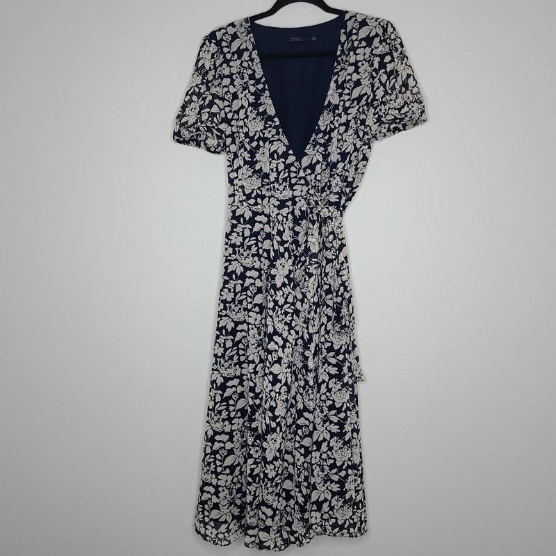 Polo Ralph Lauren Floral Crepe Wrap Midi Dress 1