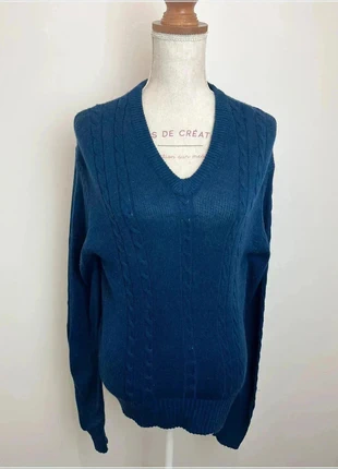 Pull sweat col v en maille bleu pour femme taille L #CS1, zustand: Sehr gut, größe: L / 40 / 12, 12,00 €, 13,30 € inklusive Vinted-Käuferschutz