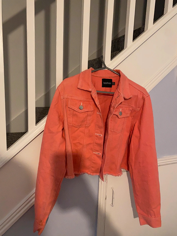 Boohoo pink clearance denim jacket