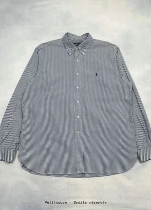 Chemise Polo Ralph Lauren Rayée Bleu marine 100% coton Chemise habillée - XL /1930V, marca: Ralph Lauren, estado: Muy bueno, tamaño: XL, 34,00 €, 36,40 € Protección al comprador Pro incluida