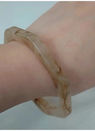 Bracelet jonc résine marbrée beige – bijou tendance vintage femme, brand: Vintage Dressing, condizioni: Ottime, €3.90, €4.80 include la Protezione acquisti Pro