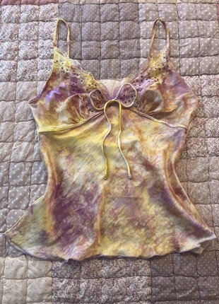 coquette light yellow & purple camisole boho babydoll vintage 100% rayon top, brand: COQUETTE, condition: Very good, size: M / 38 / 10, €30.00, €32.20 includes Buyer Protection Pro