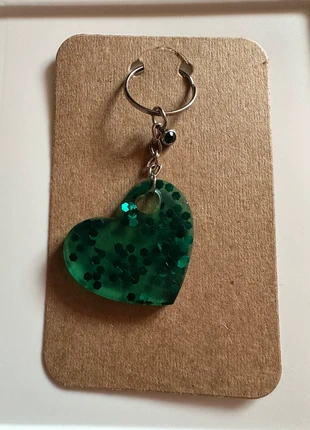 Porte clé cœur vert, brand: Fait Main, condition: New without tags, €3.00, €3.85 includes Buyer Protection