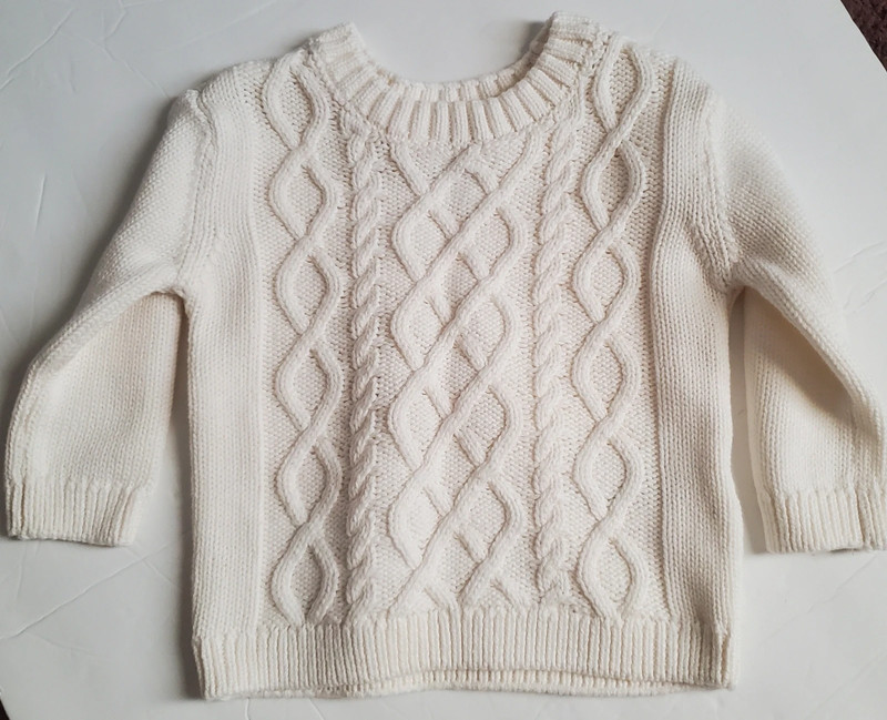 Carter's Baby Cream Cable Knit 100% Cotton Sweater Size 6M Unisex 1