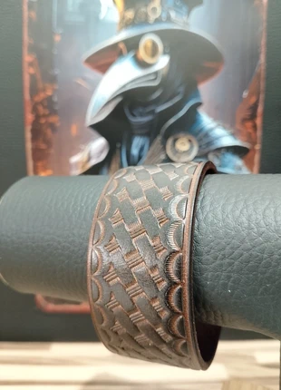 Bracelet cuir brun gravé – style vintage, funky & darkwear, marque: Punk, état: Neuf avec étiquette, 9,99 €, 11,19 € Protection acheteurs incluse