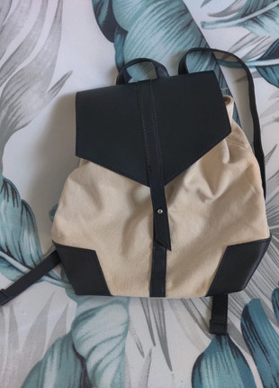 Deux Lux Canvas Bag / Backpack Black Vegan Leather Adjustable Straps. ~New!