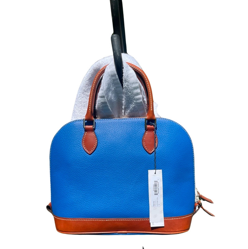 NWT Dooney & Bourke Handbag Pebble Grain Zip Satchel French Blue 2