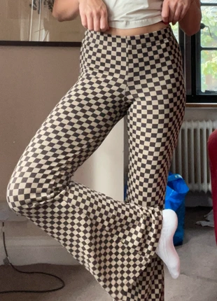 Checker print flared trousers, brand: Urban Outfitters, condition: Good, size: S / 8, £5.00, £5.95 includes Buyer Protection