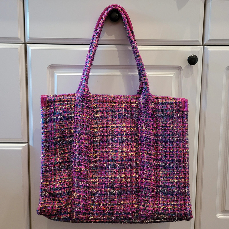 NWT Kurt Geiger Pink Tweed Southbanks Medium Tote Bag 5