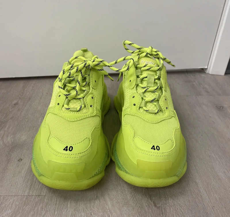 Balenciaga Triple S Clear Sole Sneaker Neon Yellow Green 40