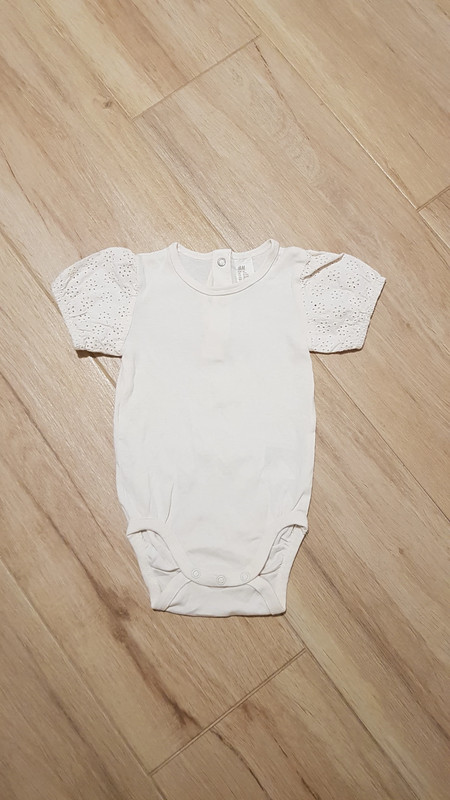 Body krótki rekaw koronka H&M 80/86cm 9-12mc 2