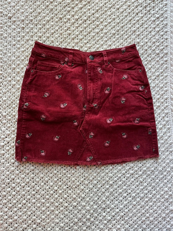 Embroidered Corduroy Skirt 1