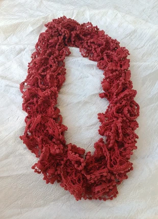 Sciarpa ad anello rossa lana donna | scaldacollo vintage y2k cozy chic inverno, marque: Vintage Dressing, état: Très bon état, 16,00 €, 17,50 € Protection acheteurs incluse