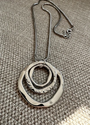 Silver Triple Ring Pendant Necklace – Minimalist Geometric Statement Jewelry, brand: Fashion, condition: New without tags, £6.49, £7.51 includes Buyer Protection