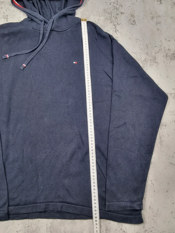 Sweat à capuche Tommy Hilfiger Bleu Marine – Taille M Homme (mesures en photos) - photo numéro 5