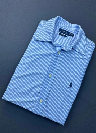 Chemise Femme - Knit Dress Shirt - Rayures Blanches et Bleues - Ralph Lauren - Taille XS, marca: Ralph Lauren, estado: Muy bueno, tamaño: XS / 34 / 6, 59,00 €, 62,65 € Protección al comprador Pro incluida