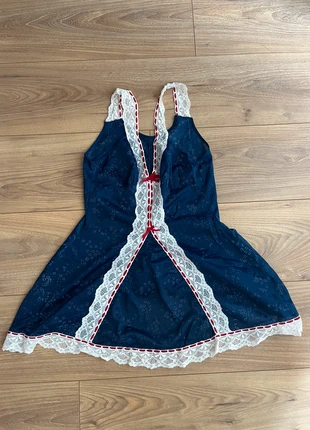 Nuisette courte bleu marine blanche et rouge vintage, brand: Vintage Dressing, condition: Very good, size: S / 36 / 8, €10.00, €11.20 includes Buyer Protection
