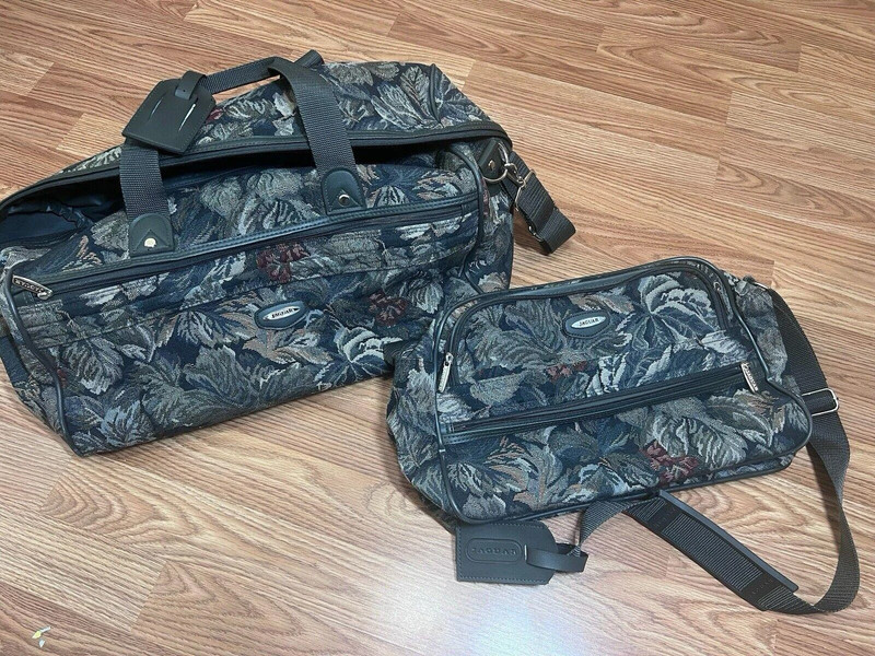 Vintage Jaguar Luggage Set Floral Duffel Travel Bags 80 S Vinted