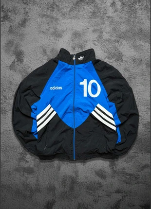 Vintage 1990s Adidas “Number 10” Reversible Team Jacket – Blue/Black – Size L, marke: adidas, zustand: Sehr gut, größe: L, 79,90 €, 84,60 € inklusive Vinted-Käuferschutz