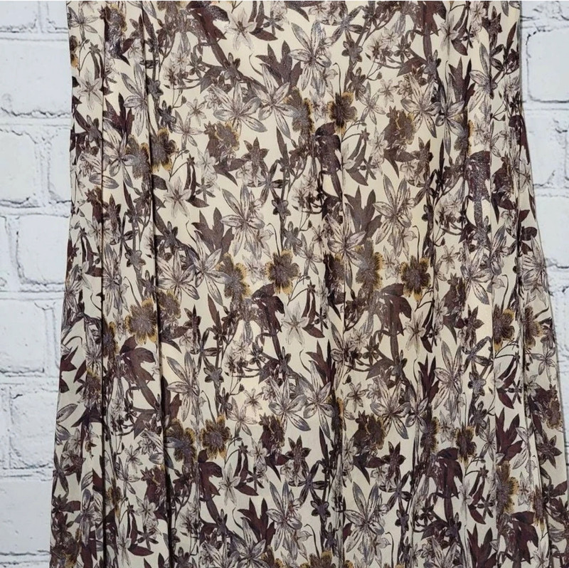 Forever 21 Contemporary Large Brown Retro Floral Skirt 4