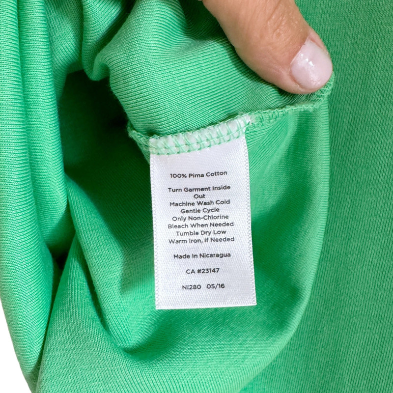 Talbots Solid Pima Bateau Neck Tee Cotton Small Women’s Green Soft Casual Basic Long Sleeve Top 4