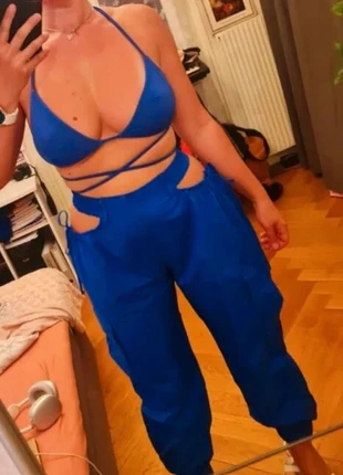 Ensemble bleu sexy tendance pantalon fendu hanches + crop top court – Taille M NEUF, marca: marque indépendante, estado: Nuevo sin etiquetas, tamaño: M / 38 / 10, 35,00 €, 37,45 € Protección al comprador incluida