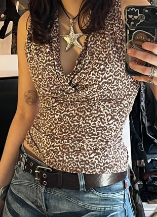 Leopard V-Neck Top – Vintage Chic, marca: no man's land, estado: Muy bueno, tamaño: S / 36 / 8, 18,00 €, 19,60 € Protección al comprador incluida