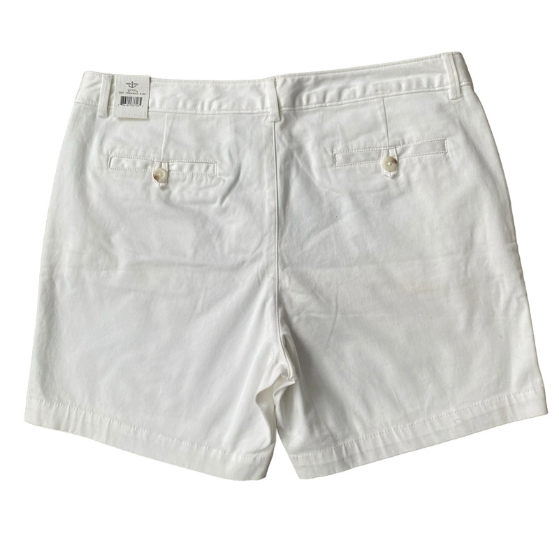 Dockers women's size 10 white essential stretch chino twill shorts 6" inseam NWT 2