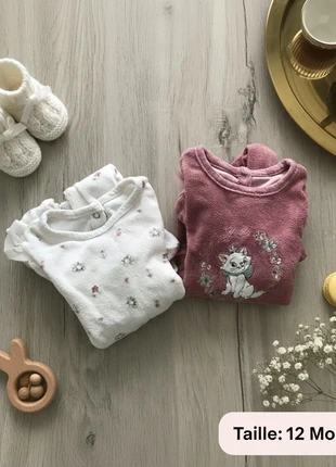 🩷 Lot de 2 pyjamas Orchestra x Disney Marie – 12 mois 🐾, marque: Orchestra, état: Très bon état, taille: 9-12 mois / 74 cm, 10,00 €, 11,20 € Protection acheteurs incluse