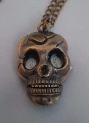 Antique Gold Colour "Skull" Quartz Watch Necklace, brand: Quartz, condition: New without tags, £4.50, £5.43 includes Buyer Protection