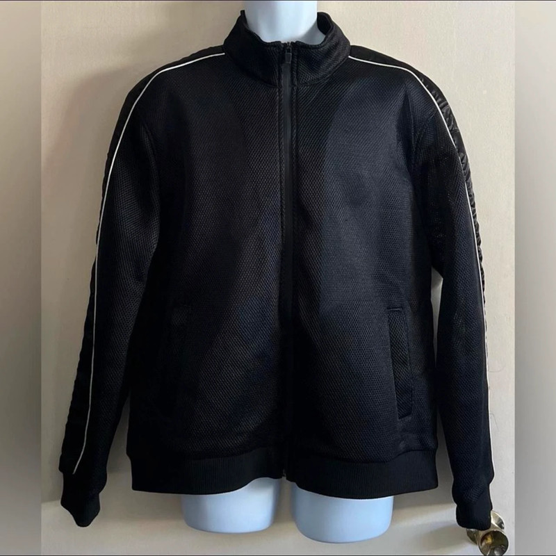 Forever 21 Men Black Mesh Bomber Jacket