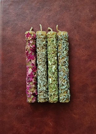 Lote velas cera de abeja 100% natural con Pétalos de rosa, Salvia, Ruda y Espliego / Lavanda, merk: Natural, staat: Nieuw met prijskaartje, € 10,00, € 11,20 inclusief Kopersbescherming