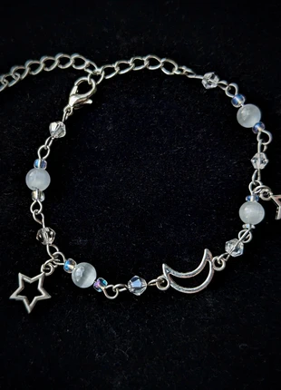 Handmade Selenite Moon & Star Beaded Bracelet, condition: New with tags, £8.50, £9.63 includes Buyer Protection