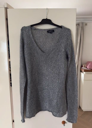 Pull gris à paillette, marque: Caroll, état: Très bon état, taille: S / 36 / 8, 5,00 €, 5,95 € Protection acheteurs incluse