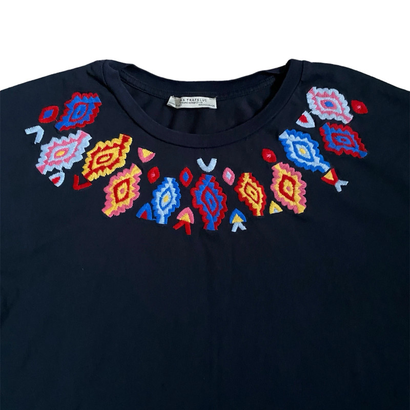 Zara Trafaluc Embroidered Tee 3