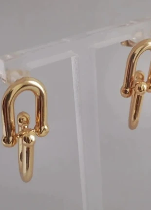 Brincos Elos Entrelaçados Dourados em Aço, marque: aço inoxidável, état: Neuf sans étiquette, 6,20 €, 7,21 € Protection acheteurs incluse