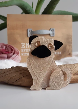 Broche fibrée vintage chien carlin, marca: #frenchbulldog legend, estado: Muy bueno, 8,99 €, 10,14 € Protección al comprador incluida