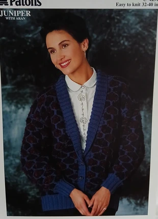 Vintage Patons 4294 Knitting Pattern~Shawl Collar Cardigan~ Juniper & Aran Wool~, brand: 30/40"~Shawl Collar Cardigan~Patons Juniper & Aran, condition: New without tags, £1.00, £1.75 includes Buyer Protection