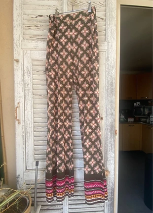 Pantalon fluide kaki à motifs – Taille S/M, condition: Very good, size: M / 38 / 10, €2.50, €3.33 includes Buyer Protection