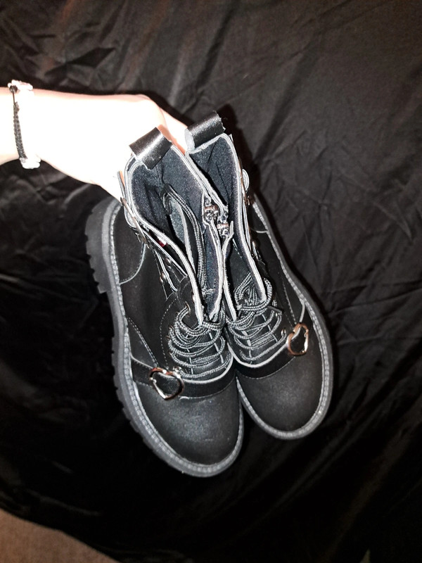 Heart Buckle Combat Boots 5