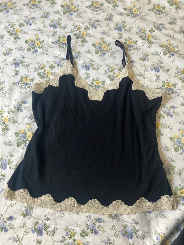 Black and cream lace cami top 2