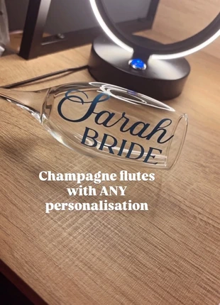 Personalised champagne flutes, brand: Me, condition: New with tags, £2.50, £3.33 includes Buyer Protection