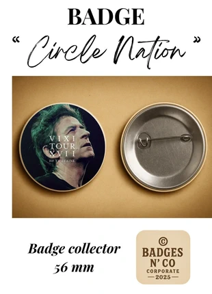 Badge 56 mm - Hubert-Félix Thiéfaine, condition: Very good, €5.00, €5.95 includes Buyer Protection