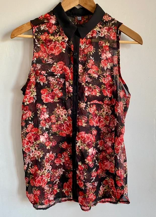 Blouse à motif fleuri roses multicolore Pimkie, brand: Pimkie, condition: Very good, size: M / 38 / 10, €5.00, €5.95 includes Buyer Protection