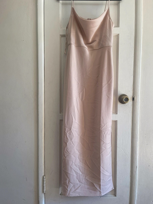 BHLDN Cali Satin Cowl-Neck Midi Slip Dress